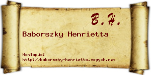 Baborszky Henrietta névjegykártya